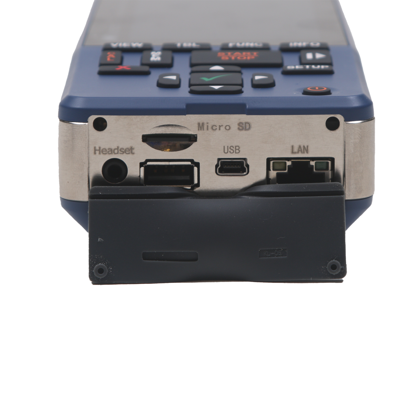 Norsonic Nor150 sound and vibration analyser - connections for headset, USB,LAN and Micro SD